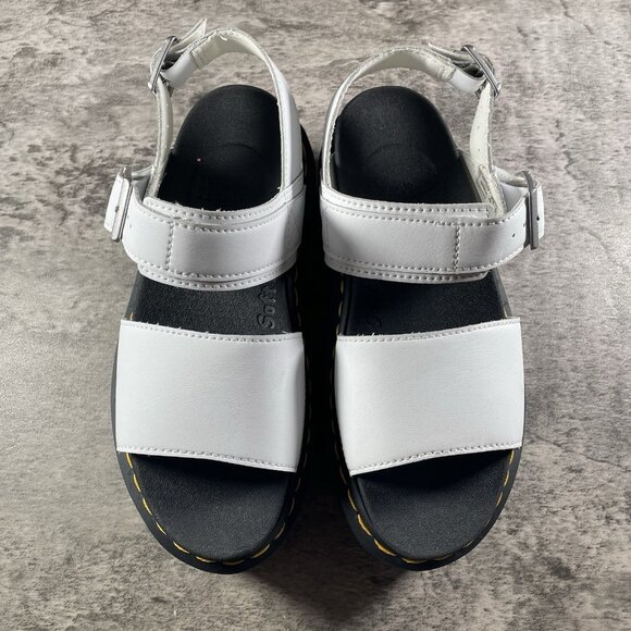 Dr. Marten's Women's Voss Quad Hydro Leather Platform White Buckle Size 6 - Picture 7 of 9